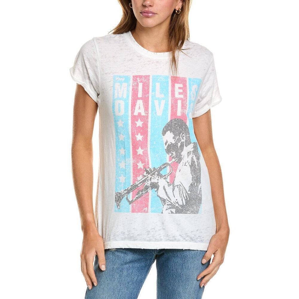 Recycled Karma OddPeople Miles Davis Stars White Short Sleeve Music Tee Size S